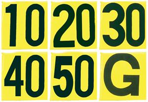 FOOTBALL SIDELINE MARKERS - BLACK ON YELLOW - 11 PC SET